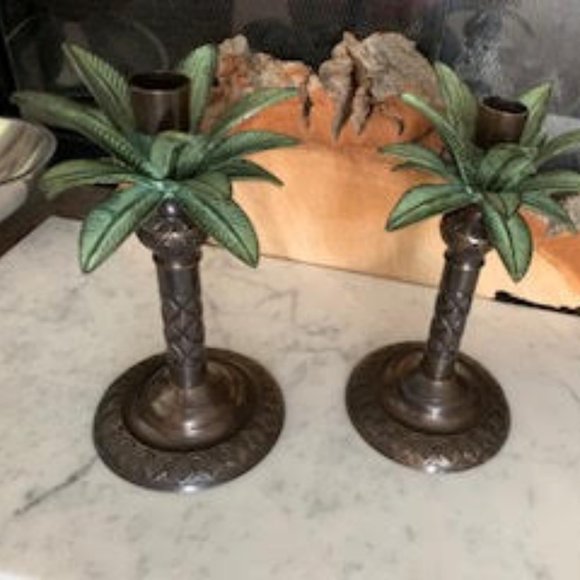 Vintage JC Penny's palm tree candle holders - Picture 2 of 4